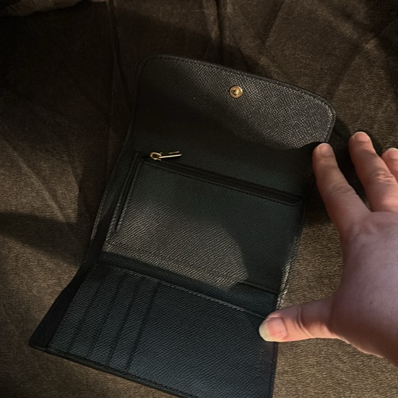 Coach Black Leather Wallet with Gold Logo - Picture 3 of 3